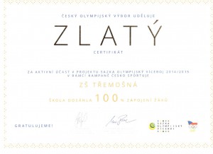 Zlatý certifikát 2015