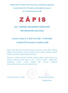 2017 Zápis ZŠ