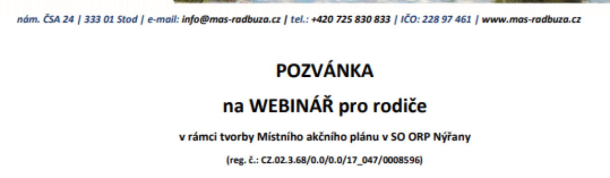 Pozvánka na webinář